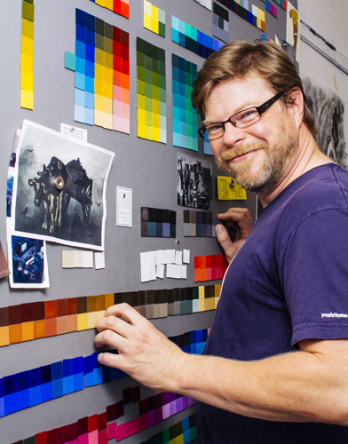 Me at the color chart -- Photo by Sam Torres.